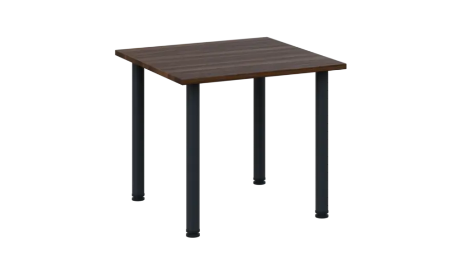 CRTR 80 jídelní stůl, kovová podnož černá, deska 25 mm, 800x800 mm, ořech královský